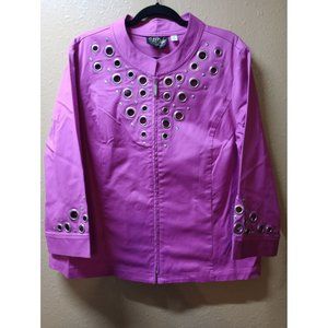 Bob Mackie purple design boho jacket women's XL